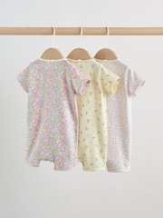 Pink/Yellow Two Way Zip Baby Rompers 3 Pack (0mths-3yrs) - Image 2 of 11