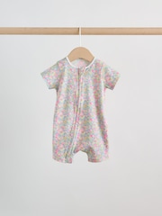 Pink/Yellow Two Way Zip Baby Rompers 3 Pack (0mths-3yrs) - Image 3 of 11