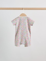 Pink/Yellow Two Way Zip Baby Rompers 3 Pack (0mths-3yrs) - Image 4 of 11