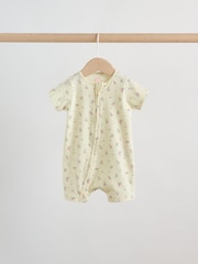 Pink/Yellow Two Way Zip Baby Rompers 3 Pack (0mths-3yrs) - Image 5 of 11