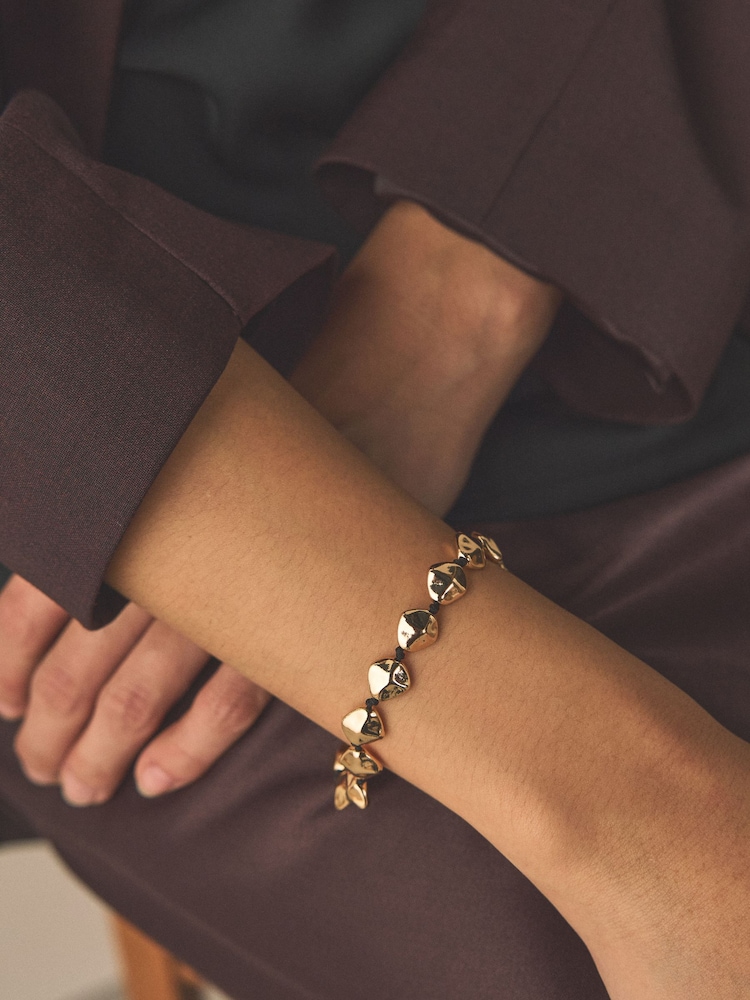 Gold Tone Chunky Beaded Cord Bracelet - Image 1 of 5