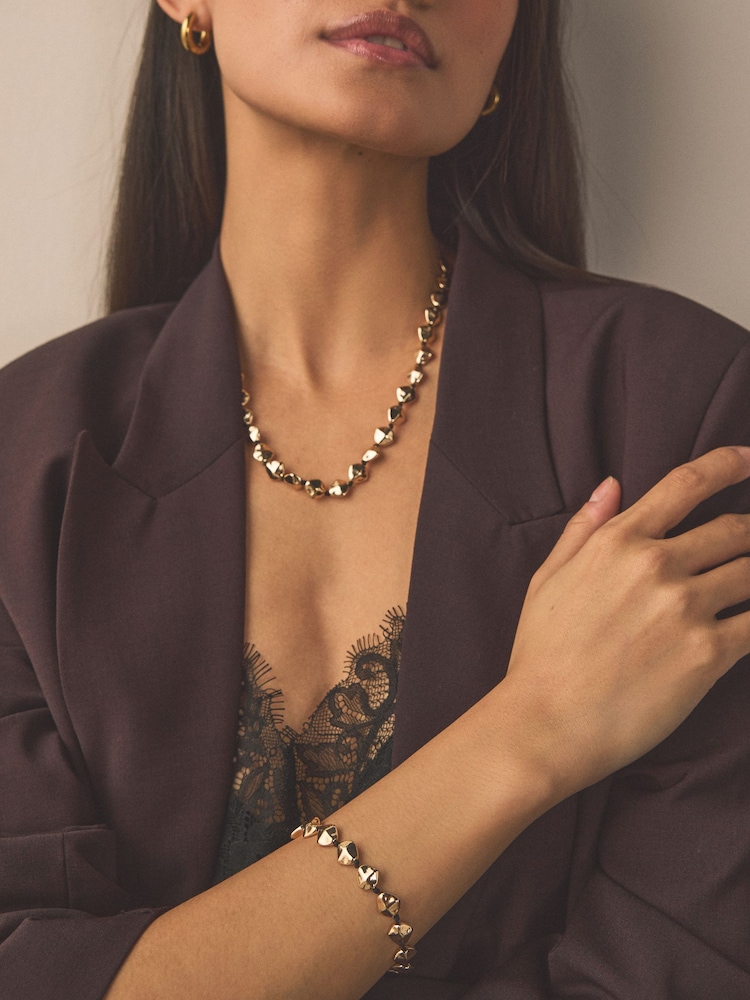 Gold Tone Chunky Beaded Cord Bracelet - Image 2 of 5