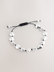 Silver Tone Chunky Beaded Cord Bracelet - Image 3 of 5