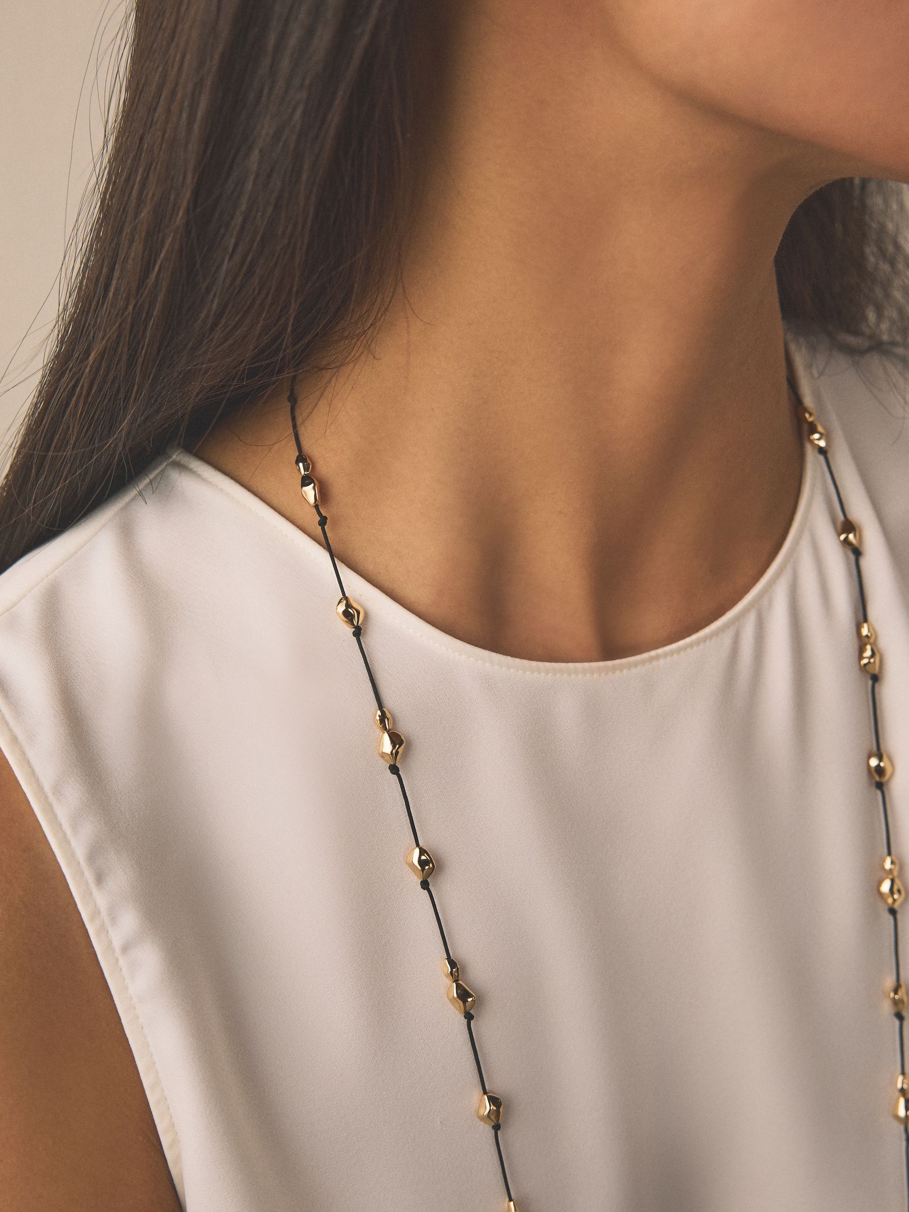 Buy Gold Tone Beaded Cord Long Necklace from Next Canada