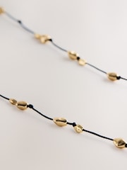 Gold Tone Beaded Cord Long Necklace - Image 5 of 5