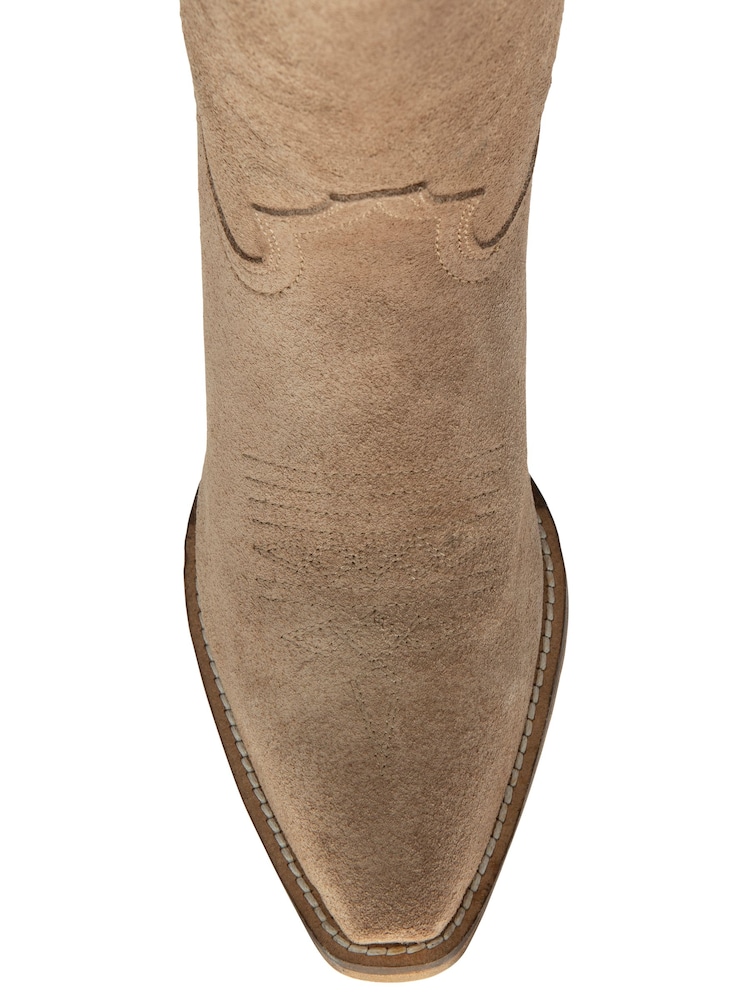 Ravel Natural Suede Cowboy Boots - Image 4 of 4 Ravel Natural Suede Cowboy Boots - Image 4 of 4