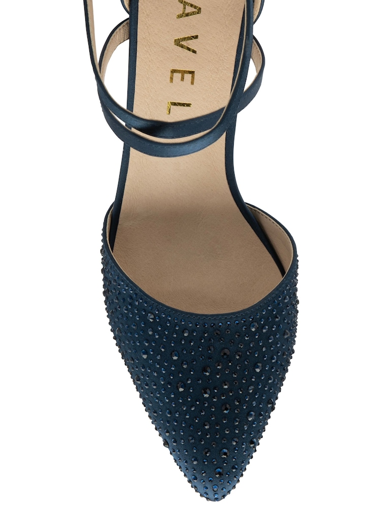Ravel Blue Satin Pointed Toe Heeled Shoes - Image 4 of 4 Ravel Blue Satin Pointed Toe Heeled Shoes - Image 4 of 4