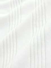 সাদা - Cotton Rich Pointelle Stripe Short Sleeve Knit Polo Shirt - 7এর মধ্যে 7 ছবি