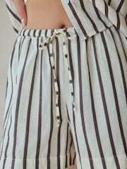 Chocolate Brown Summer Shorts With Linen - Image 4 of 7