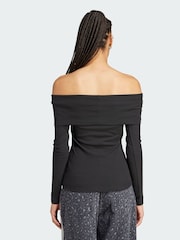 adidas Originals Black Off Shoulder Long-Sleeve Top - Image 2 of 5