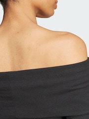 adidas Originals Black Off Shoulder Long-Sleeve Top - Image 4 of 5
