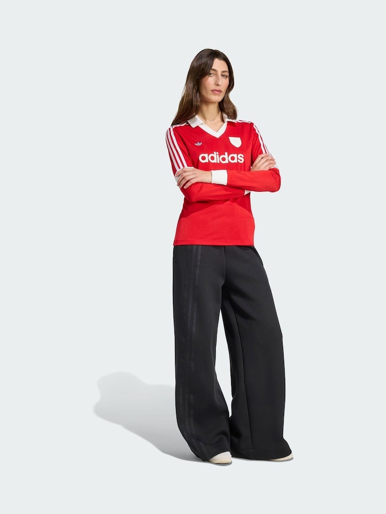 adidas Originals Red Graphic Football Long Sleeve Jersey - Image 1 of 5