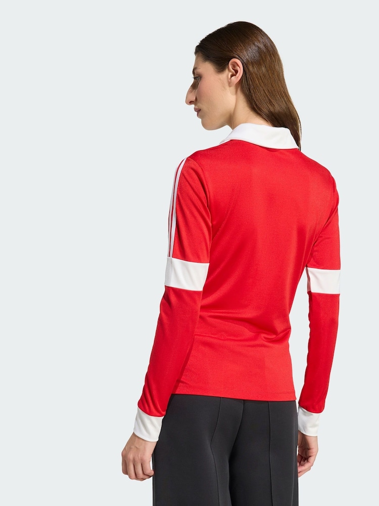 adidas Originals Red Graphic Football Long Sleeve Jersey - Image 2 of 5