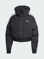 adidas Originals Black Adicolor Cropped Synthetic Down Puffer Jacket - Image 5 of 5