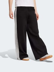 adidas Black 3 Stripes Fleece Wide Joggers - Image 1 of 5