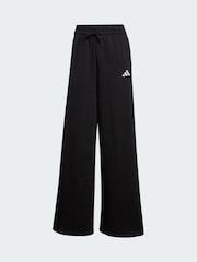 adidas Black 3 Stripes Fleece Wide Joggers - Image 5 of 5