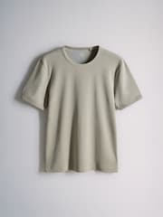 The Set 3 Pack Short Sleeve Rib T-Shirts Black/Grey/Khaki - Image 3 of 6