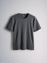 The Set 3 Pack Short Sleeve Rib T-Shirts Black/Grey/Khaki - Image 4 of 6