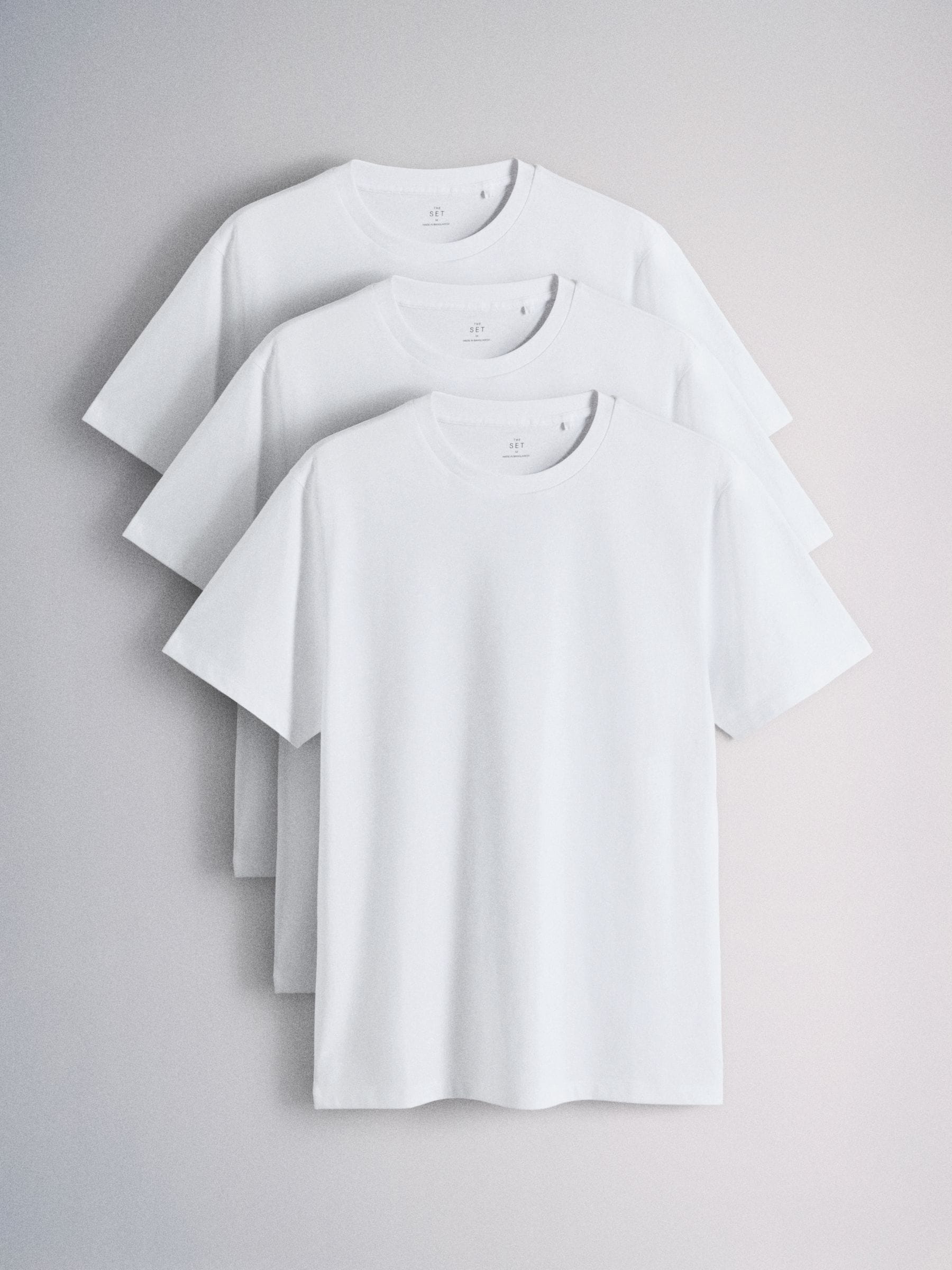 Buy The Set 3 Pack Supima Cotton T-Shirts White from the Next UK