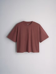 The Set 4 Pack Boxy Crop Cotton Crew Neck T-Shirts Black/Green - Image 7 of 12