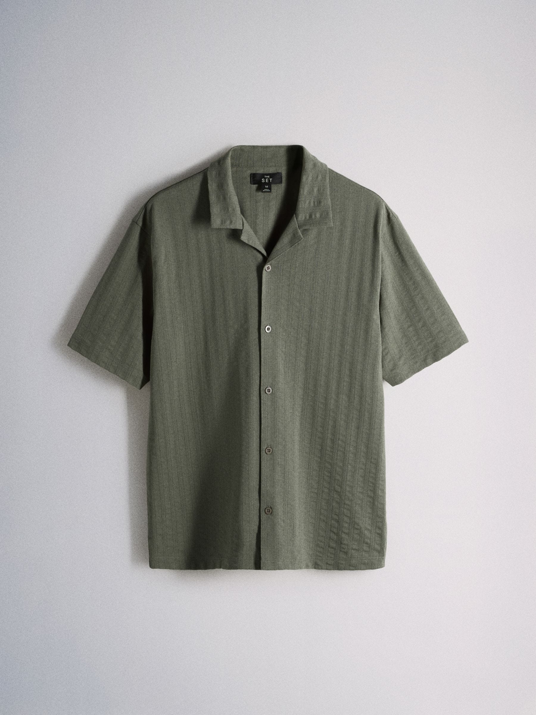 Buy The Set 2 Pack Black/Khaki Seersucker Jersey Shirt White/Green
