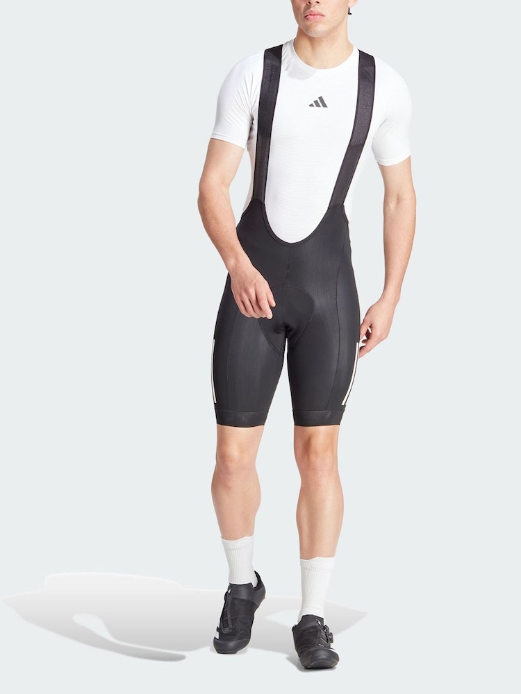 adidas Black Essentials 3-Stripes Padded Cycling Bib Shorts - Image 1 of 5 adidas Black Essentials 3-Stripes Padded Cycling Bib Shorts - Image 1 of 5