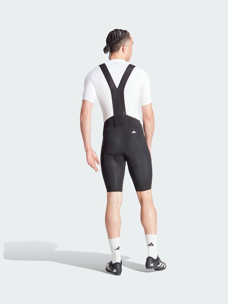 adidas Black Essentials 3-Stripes Padded Cycling Bib Shorts - Image 2 of 5 adidas Black Essentials 3-Stripes Padded Cycling Bib Shorts - Image 2 of 5