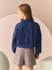 Blau - 100 % Baumwolle Sweatshirt mit Kragen im Boxy-Stil (3-16Jahre) - Bild 3 von 9