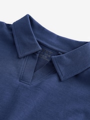 Blau - 100 % Baumwolle Sweatshirt mit Kragen im Boxy-Stil (3-16Jahre) - Bild 7 von 9