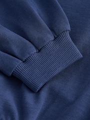 Blau - 100 % Baumwolle Sweatshirt mit Kragen im Boxy-Stil (3-16Jahre) - Bild 8 von 9