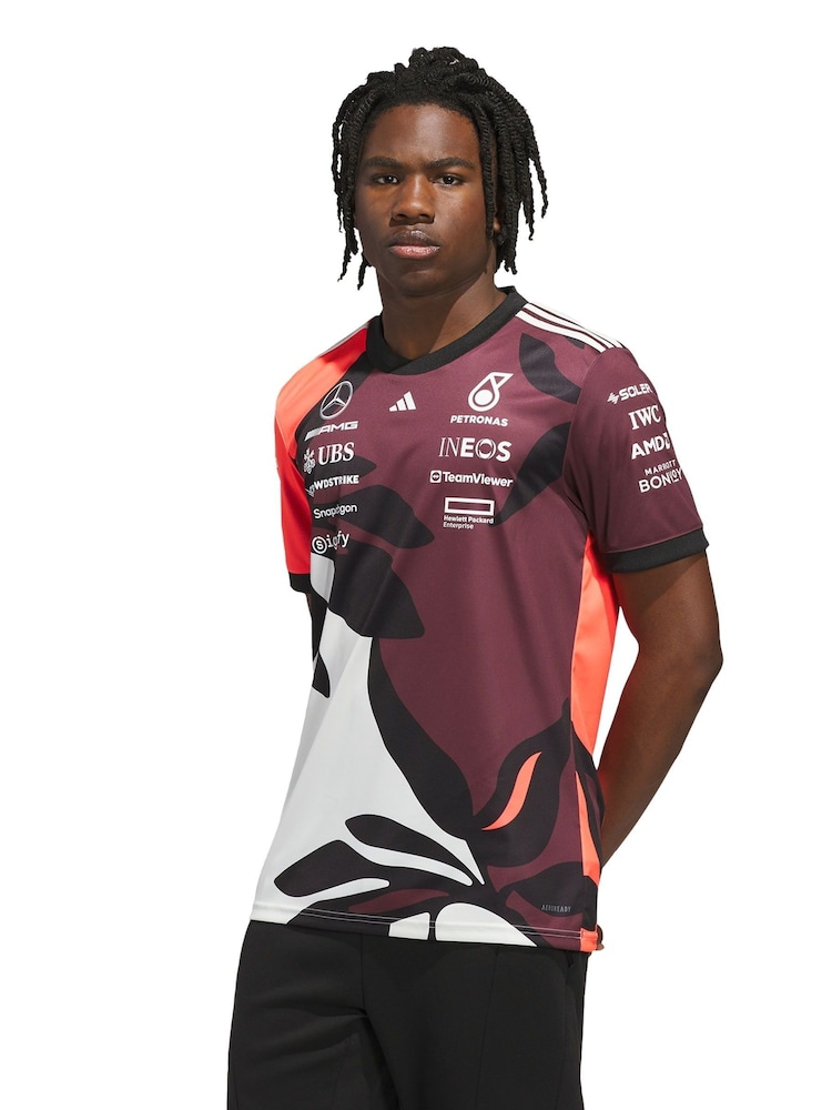 adidas Red Mercedes - AMG Petronas Formula One Team Driver Jersey Replica Summer Pack T-Shirt - Image 1 of 5