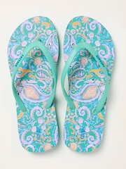 FatFace Portloe Turquoise Blue Flip Flop - Image 2 of 3