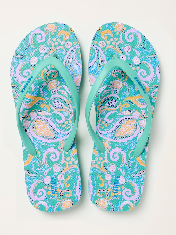 FatFace Portloe Turquoise Blue Flip Flop - Image 2 of 3 FatFace Portloe Turquoise Blue Flip Flop - Image 2 of 3