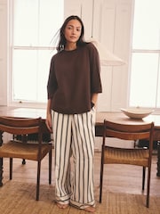 بني خطوط - بيجاما بكم قصير - صورة 1 من 8