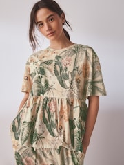 Korallenpink - Kew Collection Peplum Short Sleeve Pyjamas - Bild 4 von 8