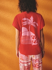 Red Palm Short Sleeve Pyjamas - Image 5 of 11