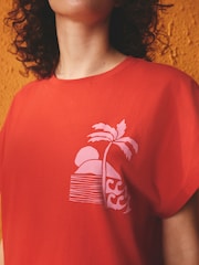 Red Palm Short Sleeve Pyjamas - Image 6 of 11