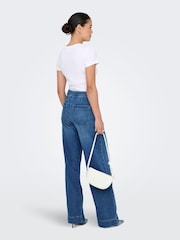 ONLY Blue High Waisted Wide Leg Jeans - Image 2 of 7