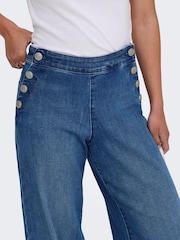 ONLY Blue High Waisted Wide Leg Jeans - Image 4 of 7