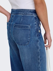 ONLY Blue High Waisted Wide Leg Jeans - Image 5 of 7