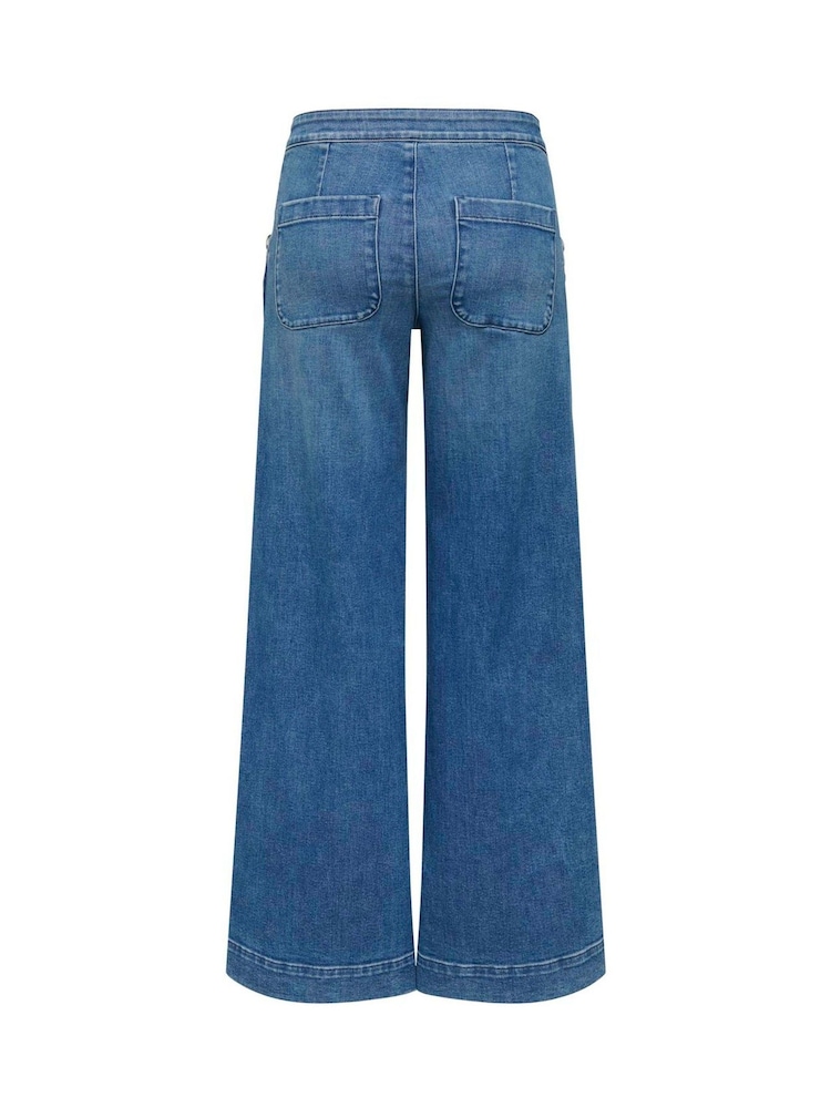 ONLY Blue High Waisted Wide Leg Jeans - Image 7 of 7