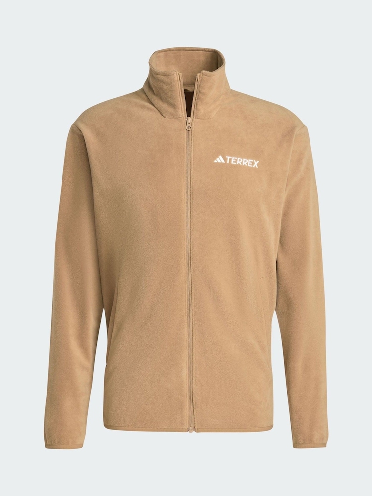 adidas Terrex Brown Multi Essentials Full-Zip Fleece Jacket - Image 5 of 5 adidas Terrex Brown Multi Essentials Full-Zip Fleece Jacket - Image 5 of 5