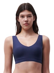 Chantelle Blue Soft Stretch Seamless V-Neck Padded Crop Top - Image 1 of 4