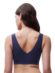 Chantelle Blue Soft Stretch Seamless V-Neck Padded Crop Top - Image 2 of 4