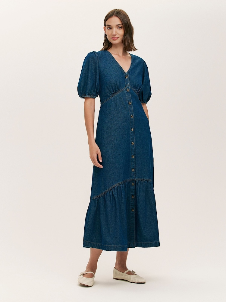 Finery Blue Goldie Dress - Image 1 of 4 Finery Blue Goldie Dress - Image 1 of 4
