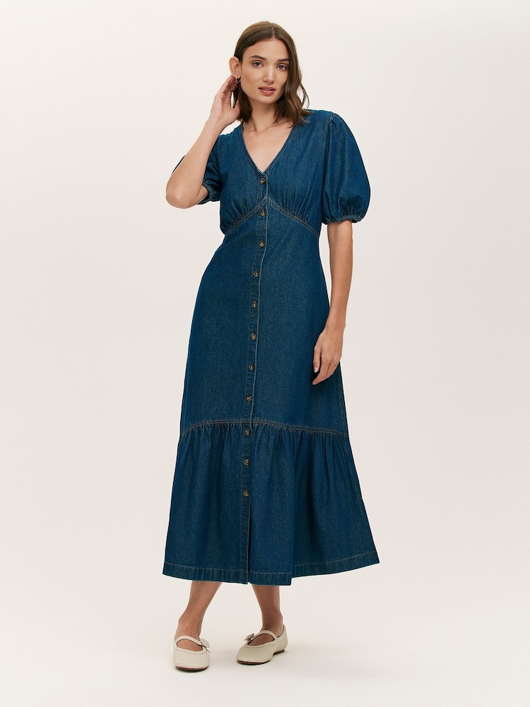 Finery Blue Goldie Dress - Image 2 of 4 Finery Blue Goldie Dress - Image 2 of 4