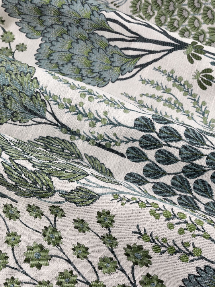 Wylder Green Ophelia Jacquard Floral Pencil Pleat Curtains - Image 6 of 6 Wylder Green Ophelia Jacquard Floral Pencil Pleat Curtains - Image 6 of 6