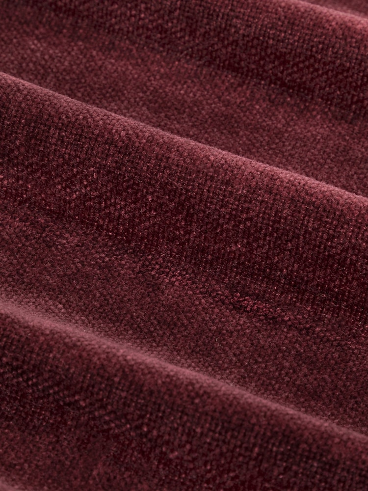 Yard Beetroot Red Heavy Chenille Lined Eyelet Curtains - Image 4 of 4