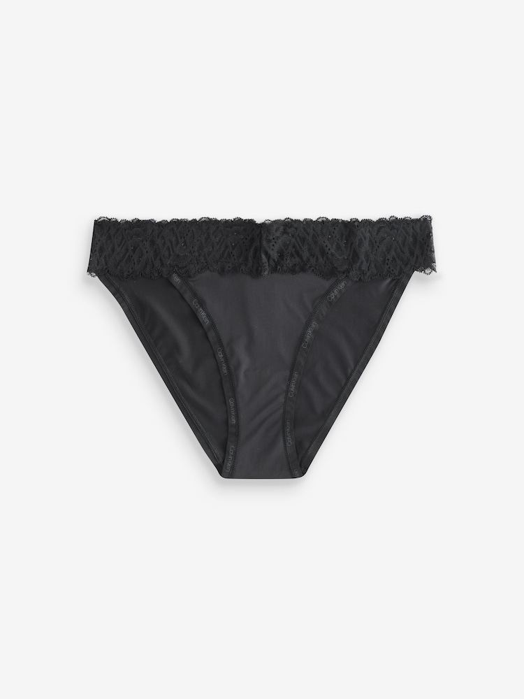Calvin Klein Black Bikini Briefs Soft Stretch Lace - Image 1 of 1