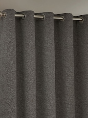 Paoletti Grey Galaxy Chenille Room Darkening Eyelet Curtains - Image 3 of 6